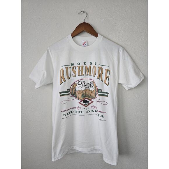 Vintage Test Print Shirt Experimental Mount Rushmore White M Misprint Tee - Picture 1 of 8